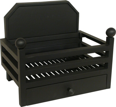 Elan Black Fire Basket with Back