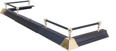 6-Ball Hearth Fender - Black & Brass