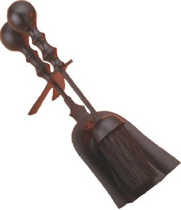 Large Black Ball Hearth Set
